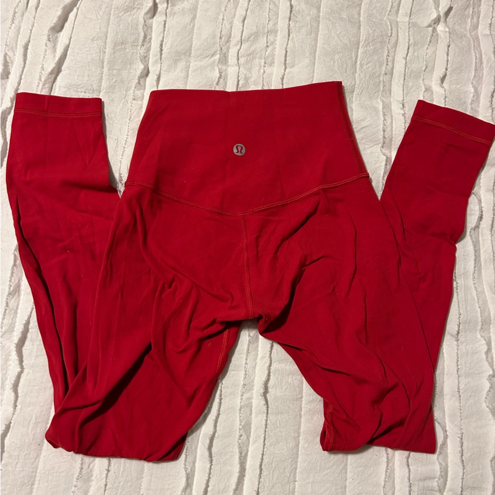red lululemon leggings